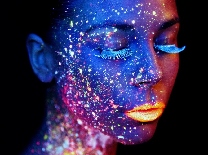 Photo of black light makeup female