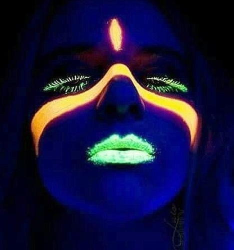 Photo of black light makeup female
