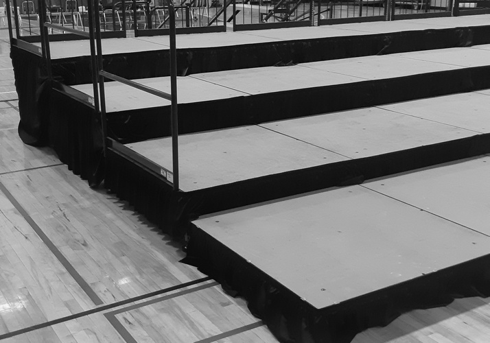 Photo of tiered seating bleechers for Drama Production